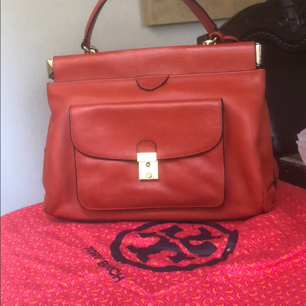 TORY BURCH ORANGE SATCHEL